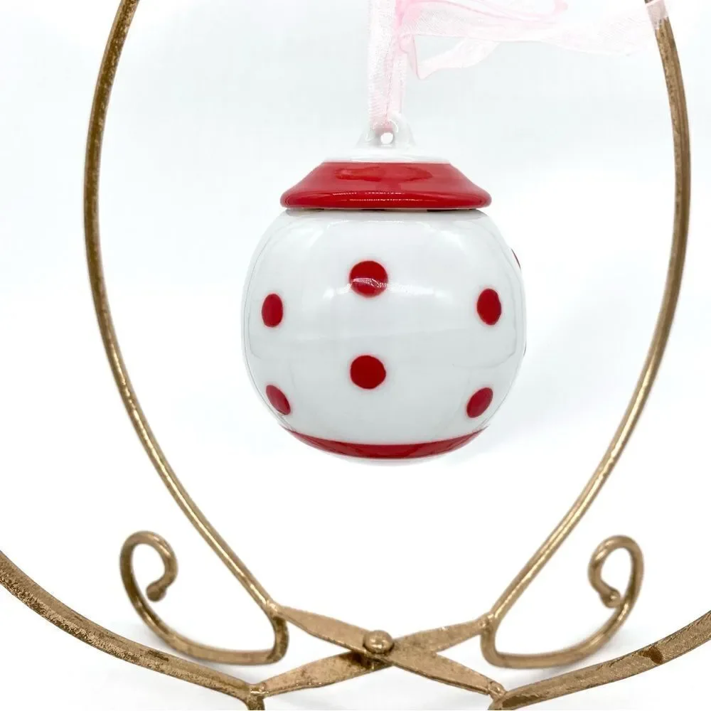 Vintage Beau Rivage Polka Dot Primary Colors Christmas Ornaments